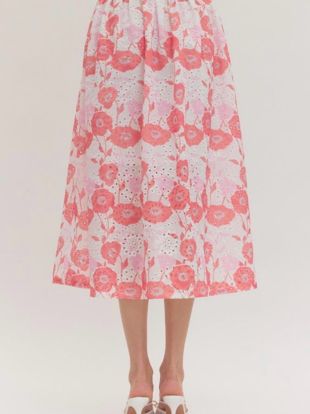 Entro Floral Eyelet Midi Skirt - Picture 7 of 7